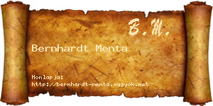Bernhardt Menta névjegykártya